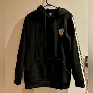 Crooks & Castles Black Hoodie with Chain Sleeves